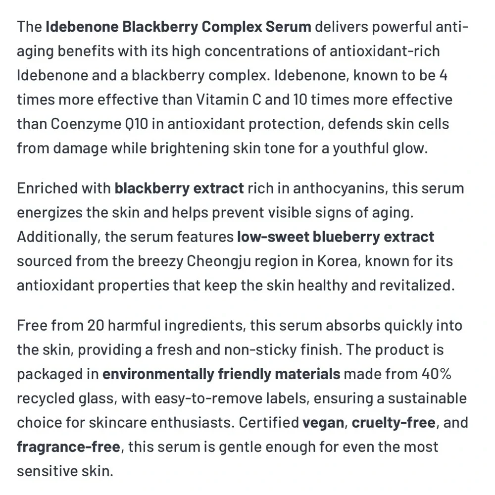 Mary & May Seoul Edition Idebenone + Blackberry Complex Serum